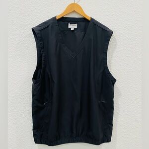 Cutter & Buck CB WindTec Vest Men’s L Black Golf Pockets Logo Windbreaker Vest